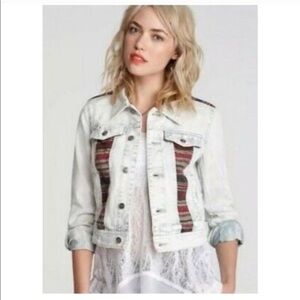 Free People Baja Jacket Distressed Cropped Size 12 Denim Casual